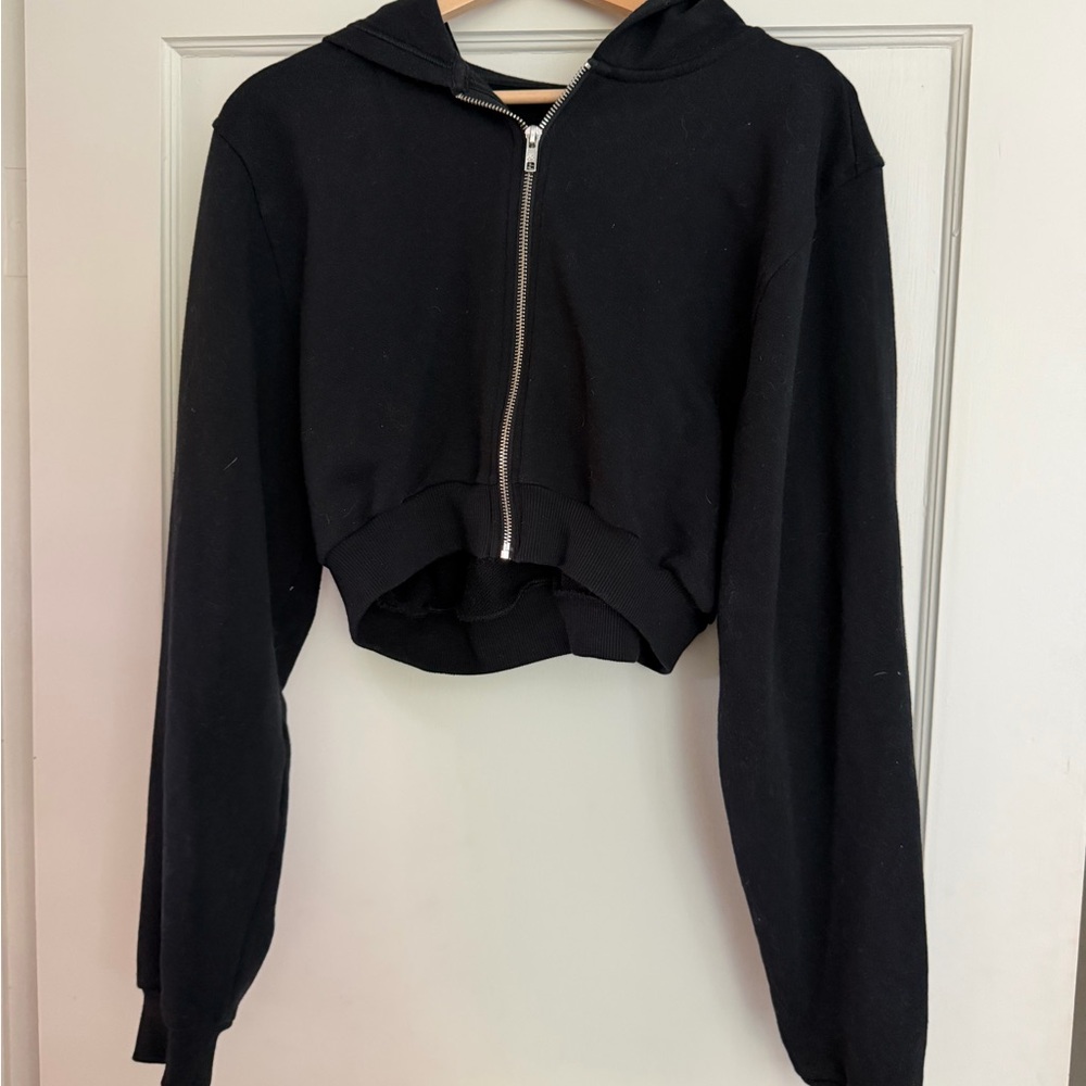 ALO Yoga Black Cropped Sweet Escape Hoodie